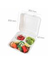 Clamshell Square 3 Compartments Natural Fiber (850ml)200 - HRK