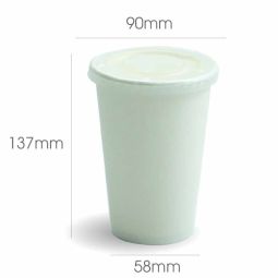 Single Wall Paper Cup with Plastic Cold Lid (475ml)1000 - HRK
