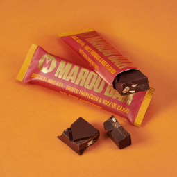 DARK CHOCOLATE 64% TROPICAL FRUITS & CASHEWS (35G) - MAROU