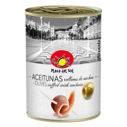 Ô liu nhồi cá cơm - Olives Stuffed With Anchovies (280G) - Plaza Del Sol