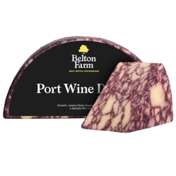 Port Wine Cheddar Derby Wheel 9M (~2Kg) - Belton Farm - Devon Cream Company