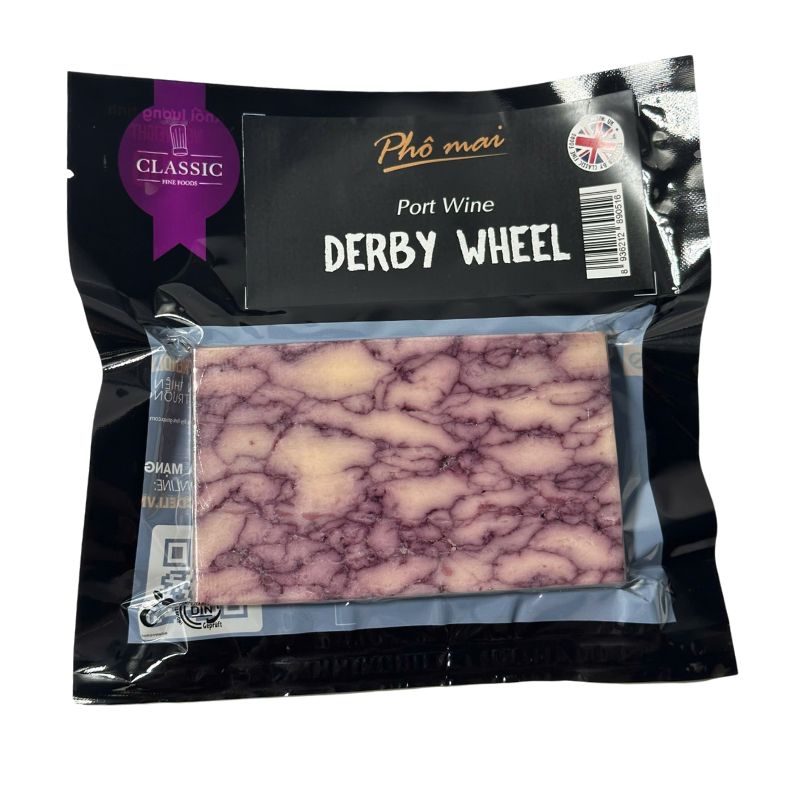 Phô mai Port Wine Cheddar Derby Portion (100G) - Coombe Castle- Ctr