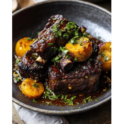 Combo Braised Short Ribs with Honey Mustard Glaze