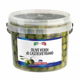Madama Oliva - Oliu xanh Castelvetrano ngâm nước muối (có hạt) (2kg) - EXP 17/03/2022