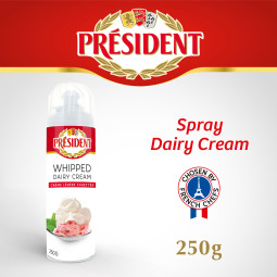 Kem sữa béo Whipping Cream dạng xịt 250g - Président