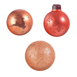 Balls Dark Chocolate Bronze Christmas 3 Design 3Cm (88Pc) - Pcb