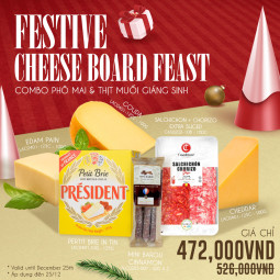 COMBO 2: Festive Cheese Board Feast - Combo Phô Mai & Thịt Muối Giáng Sinh