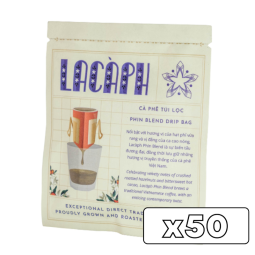 Cà Phê Túi Lọc - Phin Blend 85% Robusta 15% Arabica Coffee Drip Bags (15G*50) - Lacaph