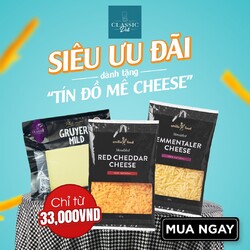 🧀𝐒𝐮𝐩𝐞𝐫 𝐃𝐞𝐚𝐥 𝐟𝐨𝐫 𝐂𝐡𝐞𝐞𝐬𝐞 𝐋𝐨𝐯𝐞𝐫𝐬!🧀
🔥 Prices starting from 33K. Limited quantities available, only applicable until promotional products are sold out.

🤩 Exclusive offer for cheese enthusiasts in June, with prices starting from 33K, giving you the chance to indulge in 3 premium types of cheese:

✨ 𝐂𝐡𝐞𝐝𝐝𝐚𝐫 𝐂𝐡𝐞𝐞𝐬𝐞 (Only 33K - Original price 153k): Rich and savory with a subtle saltiness and a distinct aroma, perfect for dishes like pizza, pasta, and burgers...
✨ 𝐄𝐦𝐦𝐞𝐧𝐭𝐚𝐥 𝐂𝐡𝐞𝐞𝐬𝐞 (Only 33K - Original price 153k): Sweet and fragrant with a hint of hazelnut, a smooth and melty texture, ideal for salads, sandwiches, and more...
✨ 𝐋𝐞 𝐆𝐫𝐮𝐲𝐞̀𝐫𝐞 𝐊𝐢𝐧𝐠 𝐂𝐮𝐭 𝐂𝐡𝐞𝐞𝐬𝐞 (Only 52K - Original price 113k): Uniquely developed flavors aged for 5 months in Switzerland, featuring notes of walnut, dried fruits, and spices. Perfect for creative dishes with marinated meats or pickled vegetables.

🔥Limited quantities available, so act fast to secure the best prices now!

✨ 𝐄𝐦𝐦𝐞𝐧𝐭𝐚𝐥𝐞𝐫: https://classicdeli.vn/ho-chi-minh/en/dairies/3978-shredded-emmentaler-cheese-200g-smilla.html
✨ 𝐑𝐞𝐝 𝐂𝐡𝐞𝐝𝐝𝐚𝐫: https://classicdeli.vn/ho-chi-minh/en/dairies/3976-shredded-red-cheddar-cheese-200g-smilla.html
✨ 𝐋𝐞 𝐆𝐫𝐮𝐲𝐞̀𝐫𝐞: https://classicdeli.vn/ho-chi-minh/en/dairies/4018-gruyere-mild-block-100g.html

#ClassicDeli #cheese #cheeselover #emmental #cheddar