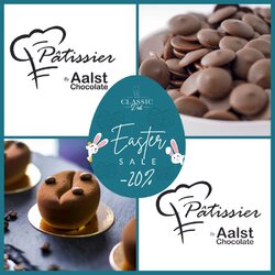𝐋𝐢𝐦𝐢𝐭𝐞𝐝 𝟐𝟎% 𝐎𝐟𝐟𝐞𝐫 𝐎𝐧 𝐏𝐚𝐭𝐢𝐬𝐬𝐢𝐞𝐫 𝐂𝐡𝐨𝐜𝐨𝐥𝐚𝐭𝐞 
🍫the Artisan range offers the superb quality expert chefs demand to create the absolute taste sensation. Containing pure cocoa butter, ranging from strong, full-bodied cocoa notes to mid-range savor, the richness of Artisan chocolate offers precision to design the highly specific flavors and textures that impress and delight.
🍫The very first Singaporean Chocolate with a deep and wonderful flavor waiting for you to explore.

🍫Only 𝗳𝗿𝗼𝗺 𝟕 𝐭𝐨 𝟗 𝗔𝗽𝗿𝗶𝗹, Classic Deli offers you a 20% discount to celebrate Easter Day on all Patissier Chocolate products!
Link: https://classicdeli.vn/ho-chi-minh/en/148-chocolate/s-10/brand_2-patissier