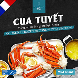 🦀 𝐒𝐧𝐨𝐰 𝐂𝐫𝐚𝐛: 𝐄𝐱𝐪𝐮𝐢𝐬𝐢𝐭𝐞 𝐎𝐜𝐞𝐚𝐧 𝐅𝐥𝐚𝐯𝐨𝐫 🦀
🤩 Indulge in the renowned Snow Crab from Canada - the king of crabs with its delicious taste and highly nutritious value!

Snow Crab - a pride of the icy cold seas, possesses unique characteristics:

🦀 Massive size: Known as the largest crab species in the world, Snow Crab can weigh up to 10kg.
🦀 Thick and vibrant shell: Adorned in bright red, the thick shell of the Snow Crab is rich in succulent meat.
🦀 Sweet and firm crab meat: The Snow Crab's white, tender meat is incredibly delicious, with a distinct and delicate flavor.
🦀 MSC-certified product: You can fully trust the origin and sustainability of this product.

At Classic Deli, we take pride in offering you the freshest Snow Crabs:

✅ Clear origins: Sourced from the Barents Sea and directly packaged in France, ensuring quality and food safety.
✅ Suitable for all occasions: From cozy family gatherings to elegant soirées, Snow Crab suits every customer's needs.
✅ Versatile preparations: Snow Crab can be transformed into various enticing dishes like salt-roasted, lemon-buttered, garlic-buttered, soups, and more.

🤩 Order today to experience the exquisite flavor of Snow Crab - a premium ocean delight!
👉 https://classicdeli.vn/ho-chi-minh/en/seafood/3818-snow-crab-cooked-140-230g-frz-227kg-fresh-pack.html

#CuaTuyếtCanada #SnowCrab #ClassicDeliVietnam