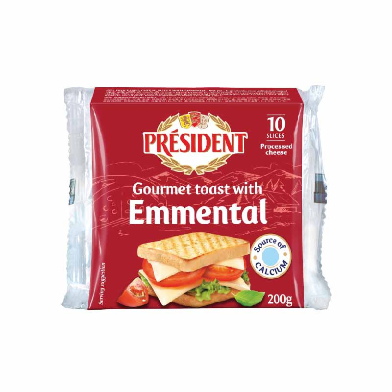 Processed Cheese Emmental Toast 10 Slices (200G) Président