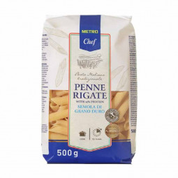 Penne Rigate (With 14% Protein) (500g) - Metro Chef