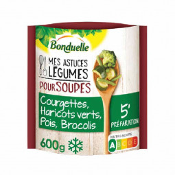 Soup Zucchinis, Green Bean, Peas, Broccolis Frz (600G) - Bonduelle