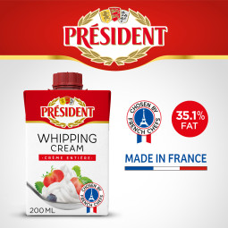 Whipping Cream 35.1% (200Ml) - Président | EXP 15/12/2023
