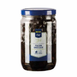 Black Olives Greek Style With Stones (1.25Kg) - Metro Chef