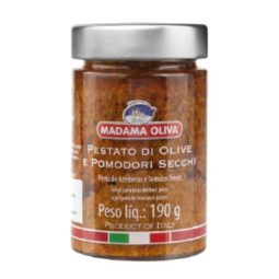 Sốt ô liu & cà chua phơi nắng - Olive & Sundried Tomato Tapenade (190G) - Madama Oliva