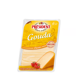 Phô Mai Gouda Cheese Natural 6 Slices (150G) - Président | EXP 29/03/2024