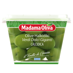 Oliu ngâm nước muối-Madama Oliva-Olive Halkidiki Verdi Dolci 480g | EXP 20/06/2024