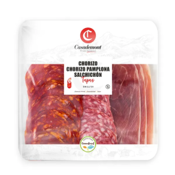 4160 - Tapas Serrano Ham + Chorizo Extra + Salchichon Sliced (150g) - Casademont