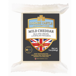 White Mild Cheddar Block 6m (200g) - Coombe Castle - Devon Cream Company