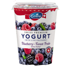 Sữa chua việt quất và trái cây rừng - Emmi - Swiss Premium Yogurt Blueberry - Forest Fruits 450g | EXP 18/12/2024