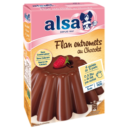 Chế phẩm làm bánh Flan Entremets Chocolat - Alsa - Flan Entremets aux bon gout Chocolat (232g)