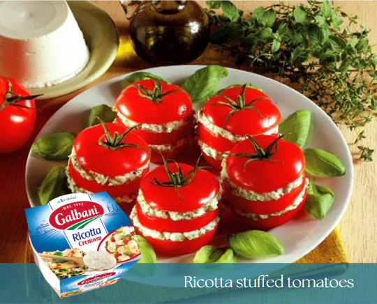 Ricotta stuffed tomatoes