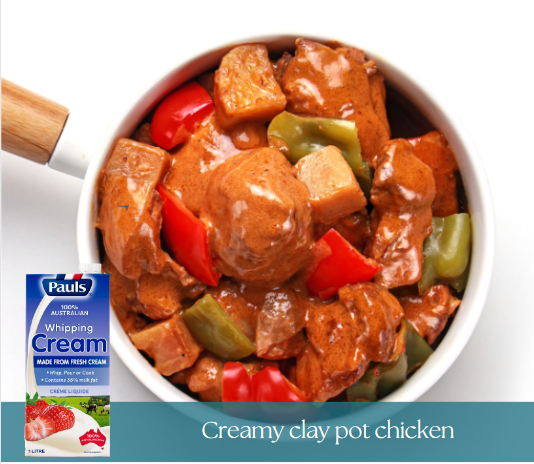 Creamy clay pot chicken