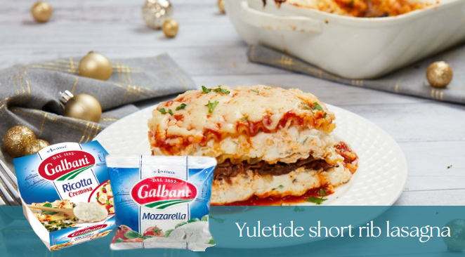 Yuletide short rib lasagna