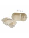 Salad Bowl 2 Compartments Natural Fiber with Lid (1000ml)500 - HRK