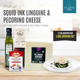 PASTA SET: Squid ink Linguine with Pecorino cheese