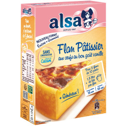 Chế phẩm làm bánh Flan Patissier - Alsa - Flan Patissier aux oeufs au bon gout vanille (740 g)