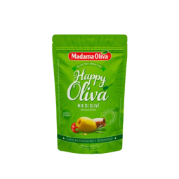 PITTED OLIVE MIX WITH CHILLY PEPPER & ROSEMARY (80G) - MADAMA OLIVA