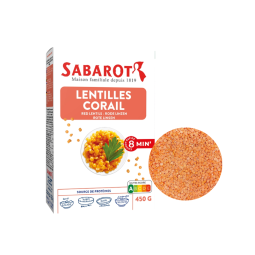 Hạt đậu lăng đỏ-Sabarot-lentilles corail 450g