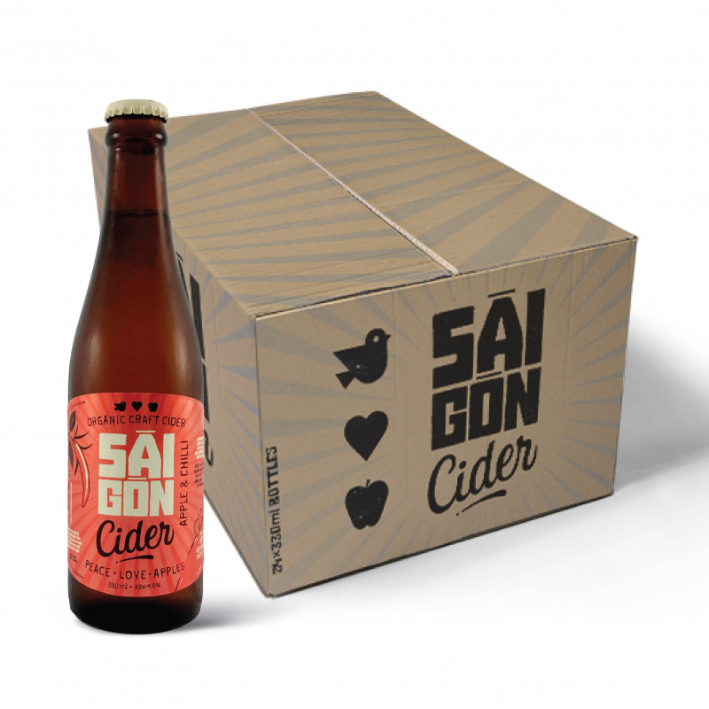 Saigon Cider Organic Cider Apple & Chili 4.8 330ml (Pack of 24 bottles)
