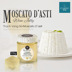 𝐓𝐡𝐚̣𝐜𝐡 𝐑𝐮̛𝐨̛̣𝐮 𝐕𝐚𝐧𝐠 𝐒𝐮̉𝐢 𝐘́ 𝐌𝐨𝐬𝐜𝐚𝐭𝐨 𝐃'𝐀𝐬𝐭𝐢, 𝐏𝐡𝐚̂𝐧 𝐇𝐚̣𝐧𝐠 𝐃𝐎𝐂𝐆
/𝐸𝑛𝑔𝑙𝑖𝑠ℎ 𝑏𝑒𝑙𝑜𝑤/

✨ Moscato D'Asti DOCG Wine Jelly là món thạch độc đáo được làm từ loại vang sủi ngọt Moscato D'Asti DOCG nổi tiếng của vùng Piemonte, Ý.

✨ Với vị ngọt nhẹ và hương thơm đặc trưng của hoa và trái cây, thạch vang Moscato D'Asti DOCG mang đến trải nghiệm vị giác tinh tế và sang trọng.

✨ Sản phẩm sẵn sàng để thưởng thức, không cần qua chế biến.

✨ Nếu bạn yêu thích hương vị tinh tế vang Ý để thưởng thức kèm phô mai, trái cây tươi hoặc ăn cùng bánh mì, Thạch rượu vang sủi Moscato D'Asti DOCG là lựa chọn hoàn hảo!

Đ𝐚̣̆𝐭 𝐡𝐚̀𝐧𝐠 𝐧𝐠𝐚𝐲 𝐭𝐚̣𝐢: https://classicdeli.vn/ho-chi-minh/en/grocery/5096-piedmontese-meat-ragout-sauce-190g-cascina-san-cassiano.html 

... 
𝐈𝐭𝐚𝐥𝐢𝐚𝐧 𝐌𝐨𝐬𝐜𝐚𝐭𝐨 𝐃'𝐀𝐬𝐭𝐢 𝐃𝐎𝐂𝐆 𝐖𝐢𝐧𝐞 𝐉𝐞𝐥𝐥𝐲, 𝐚𝐰𝐚𝐫𝐝𝐞𝐝 𝐭𝐡𝐞 𝐡𝐢𝐠𝐡𝐞𝐬𝐭 𝐪𝐮𝐚𝐥𝐢𝐭𝐲 𝐝𝐞𝐬𝐢𝐠𝐧𝐚𝐭𝐢𝐨𝐧

✨ Crafted from the renowned sweet sparkling Moscato D'Asti DOCG wine from the ✨ Piemonte region of Italy, our Moscato D'Asti DOCG Wine Jelly is a unique delicacy.

✨ With a gentle sweetness and the distinctive aroma of flowers and fruits, the ✨ Moscato D'Asti DOCG wine jelly offers a refined and luxurious taste experience.

✨ This ready-to-enjoy product requires no additional preparation.

✨ Whether paired with fresh cheese, ripe fruits, or enjoyed with bread, the Moscato

D'Asti DOCG Wine Jelly is the perfect choice for those who appreciate the exquisite flavors of Italian wine!

𝐎𝐫𝐝𝐞𝐫 𝐧𝐨𝐰 𝐚𝐭: https://classicdeli.vn/ho-chi-minh/en/grocery/5096-piedmontese-meat-ragout-sauce-190g-cascina-san-cassiano.html